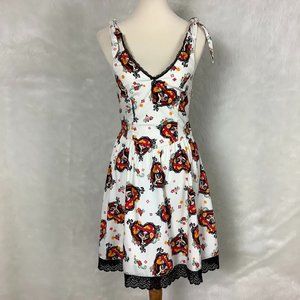 Vintage 90s Hot Topic Book Of Life Dias De Los Muertos Halter Dress S